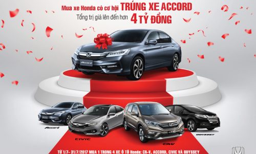 Cơ hội trúng Honda Accord khi mua xe Honda trong tháng 7